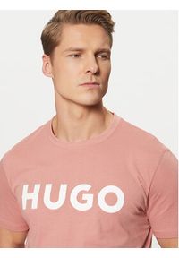 Hugo - HUGO T-Shirt Dulivio 50467556 Różowy Regular Fit. Kolor: różowy. Materiał: bawełna #5