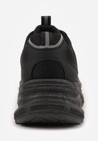 Born2be - Czarne Sneakersy Vices na Grubej Podeszwie z Tłoczeniami Nativine. Okazja: na co dzień. Kolor: czarny. Materiał: jeans #6