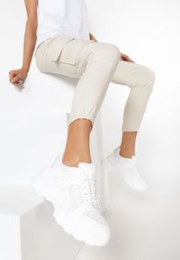 Born2be - Białe Sneakersy Molmellia. Wysokość cholewki: przed kostkę. Kolor: biały. Materiał: materiał. Szerokość cholewki: normalna. Wzór: aplikacja