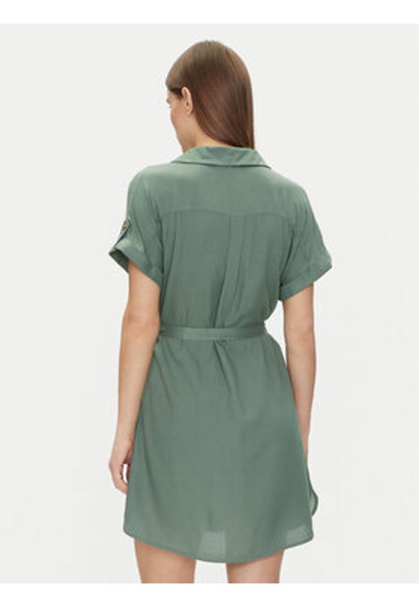 Vero Moda Sukienka koszulowa Bumpy 10325828 Zielony Loose Fit. Kolor: zielony. Materiał: wiskoza. Typ sukienki: koszulowe