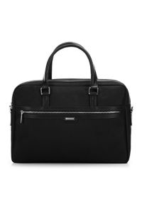 Wittchen - Męska torba na laptopa 17” z błyszczącym suwakiem czarna. Kolor: czarny. Materiał: poliester #1