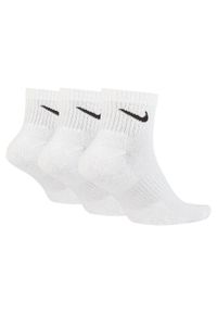 Nike - Bawełniane Skarpetki Unisex Dla Dorosłych Value Quarter (zestaw 3 Sztuk). Kolor: biały. Materiał: bawełna. Sport: turystyka piesza