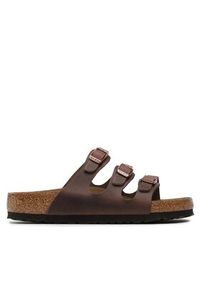 Birkenstock Klapki Florida 53901 Brązowy. Kolor: brązowy. Materiał: skóra