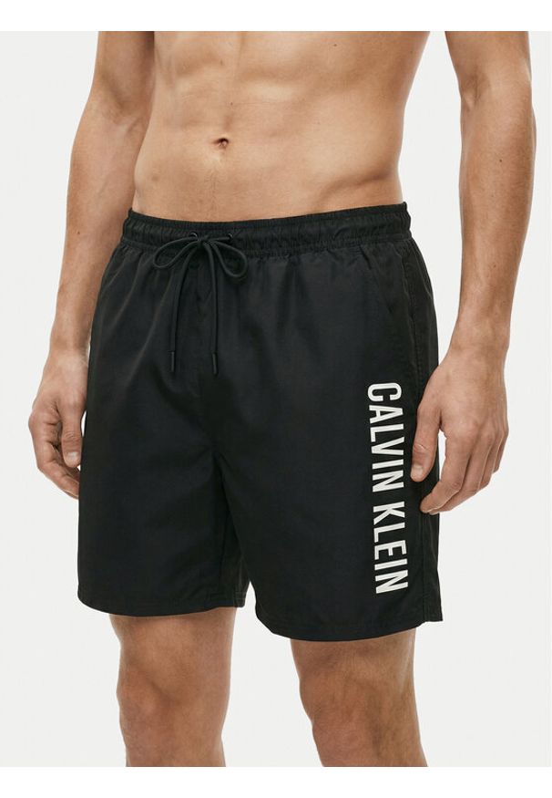 Calvin Klein Swimwear Szorty kąpielowe LV00N61047 Czarny Regular Fit. Kolor: czarny. Materiał: syntetyk