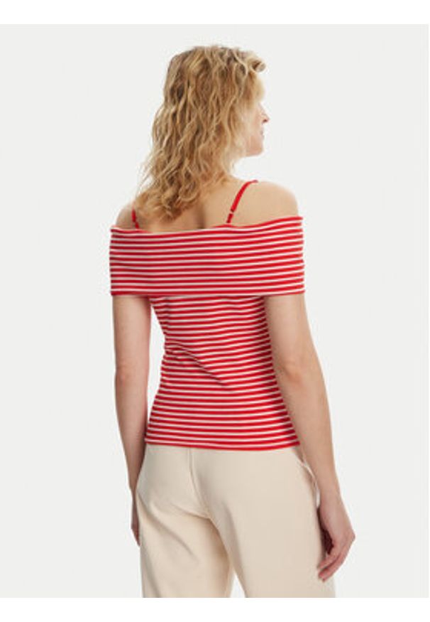 Morgan Bluzka 241-DROPEZ Czerwony Slim Fit. Kolor: czerwony. Materiał: syntetyk