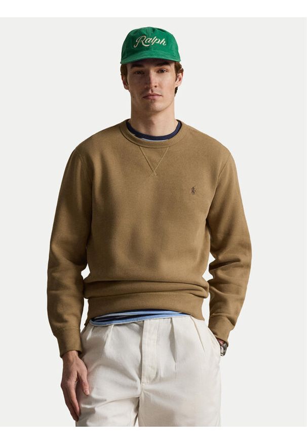 Polo Ralph Lauren Sweter 710766772502 Brązowy Regular Fit. Typ kołnierza: polo. Kolor: brązowy. Materiał: bawełna