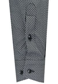 Koszula Wizytowa z Prostym Krojem - Victorio - Mikrowzór, Czarno-Biała. Okazja: na co dzień. Kolor: czarny, biały, wielokolorowy. Materiał: elastan, bawełna. Długość rękawa: długi rękaw. Długość: długie. Styl: wizytowy #5