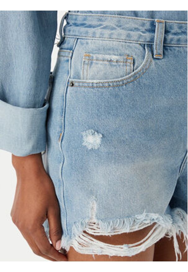 Eleh Szorty jeansowe EL122 Niebieski Regular Fit. Kolor: niebieski. Materiał: bawełna