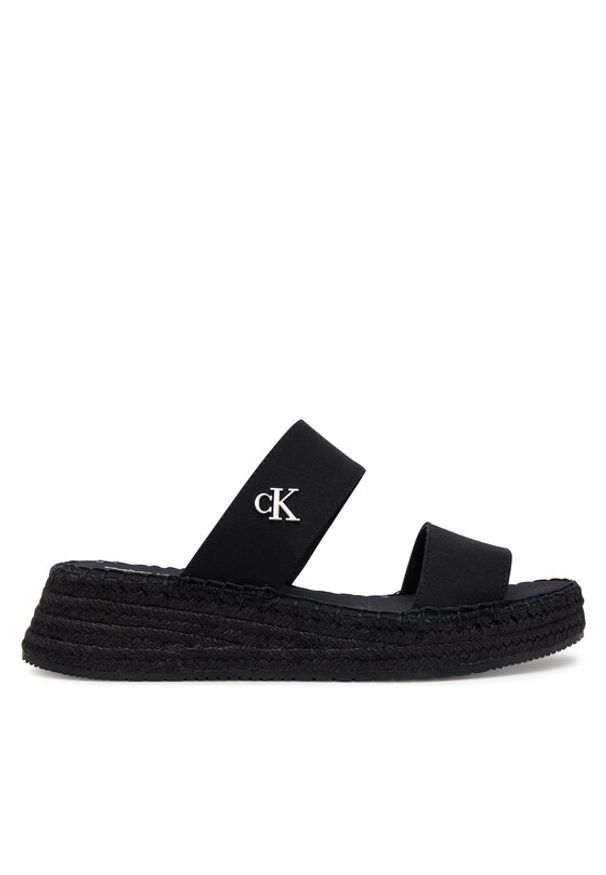 Calvin Klein Jeans Espadryle Sporty Rope Mg Lth Webbing YW0YW01704 Czarny. Kolor: czarny. Materiał: materiał. Styl: sportowy