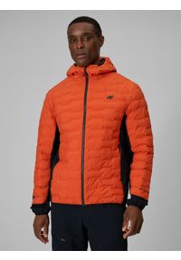 4f - 4F Kurtka trekkingowa z wypełnieniem Primaloft Silver męska - pomarańczowa XL. Kolor: pomarańczowy. Materiał: materiał. Technologia: Primaloft. Długość: długie #1
