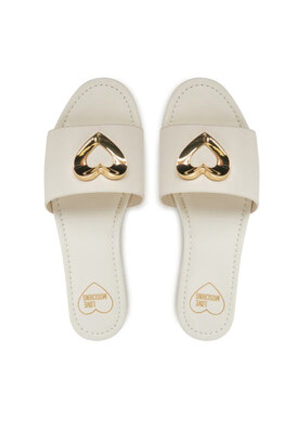 Love Moschino - LOVE MOSCHINO Klapki JA28161G0MIA0102 Écru. Materiał: skóra