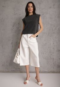 Renee - Czarny Top z Bawełny w Stylu Grunge z Szeroką Linią Ramion Tezorea. Kolor: czarny. Materiał: bawełna #4