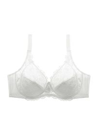 Intica - Biustonosz koronkowy plus size z delikatnym wsparciem na co dzień i okazje Natusuko. Kolekcja: plus size. Kolor: biały. Materiał: koronka. Wzór: koronka