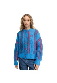 SIROKO - Damski kardigan z dzianiny Siroko Apollo-W Blue. Kolor: niebieski. Materiał: dzianina. Sezon: zima #1