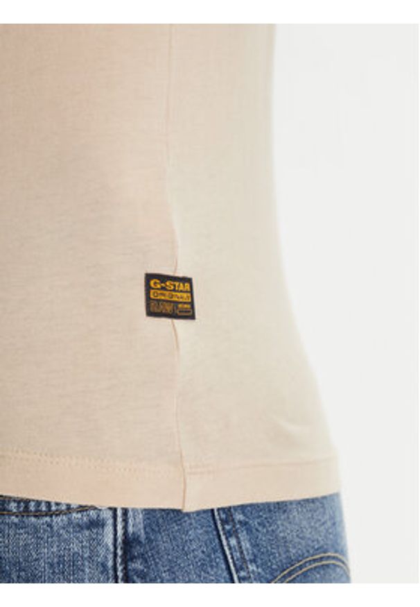 G-Star RAW - G-Star Raw T-Shirt Eyben D24533-4107 Écru Slim Fit. Materiał: bawełna