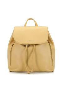 Wittchen - Damski plecak worek sznurowany. Kolor: żółty. Materiał: skóra ekologiczna. Styl: casual #1