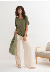 bonprix - T-shirt z lejącej wiskozy. Kolor: zielony. Materiał: wiskoza #3