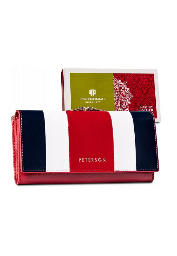 Portfel skórzany Peterson [DH] PTN PL-721-4705 MULT. Materiał: skóra