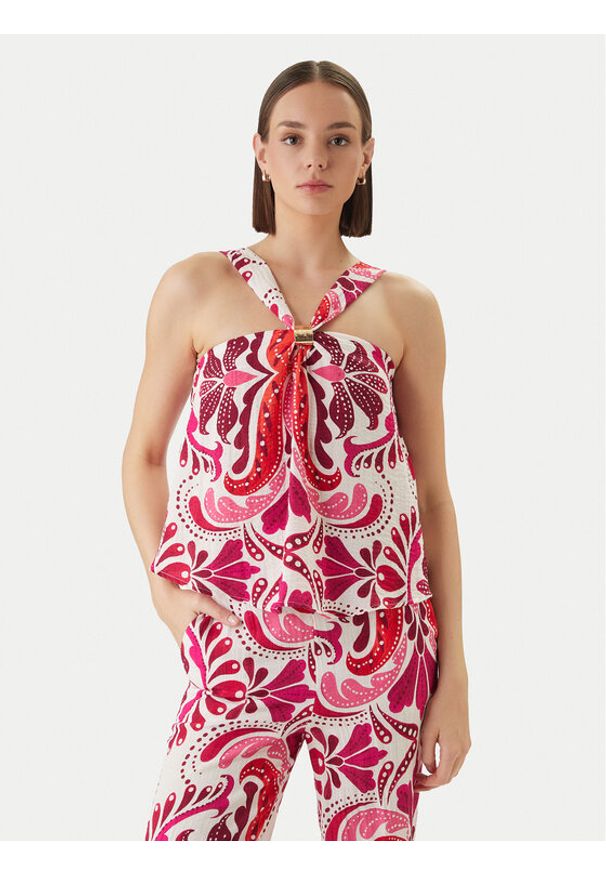 Morgan Bluzka 261-OMARIA Różowy Regular Fit. Kolor: różowy. Materiał: wiskoza