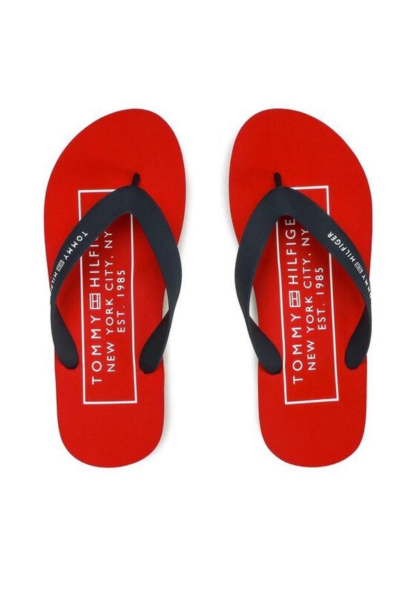 TOMMY HILFIGER - Tommy Hilfiger Japonki Rubber Hilfiger Beach Sandal FM0FM04468 Granatowy. Kolor: niebieski