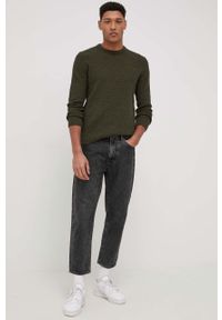 Superdry Sweter bawełniany męski kolor zielony lekki. Okazja: na co dzień. Kolor: zielony. Materiał: bawełna. Styl: casual #3