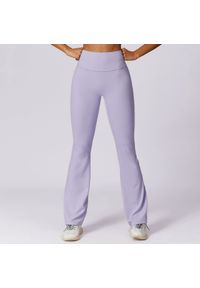 Intica - Spodnie treningowe z elastycznego materiału z wysokim stanem Oksun. Stan: podwyższony. Kolor: fioletowy. Materiał: materiał. Sport: fitness