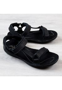 Czarne sandały męskie skórzane Łukbut 990. Kolor: czarny. Materiał: skóra #1