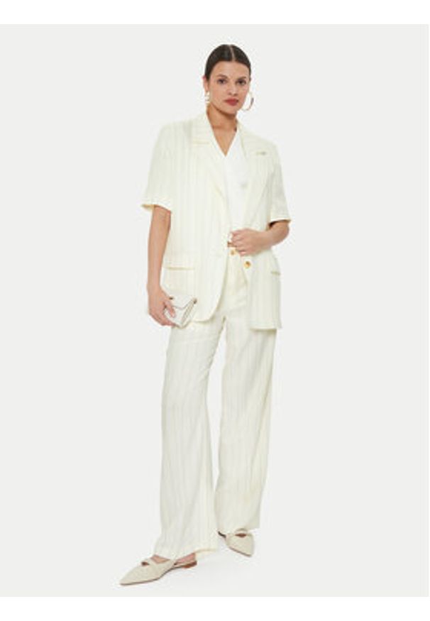 ViCOLO Marynarka TB2699 Écru Regular Fit. Materiał: wiskoza