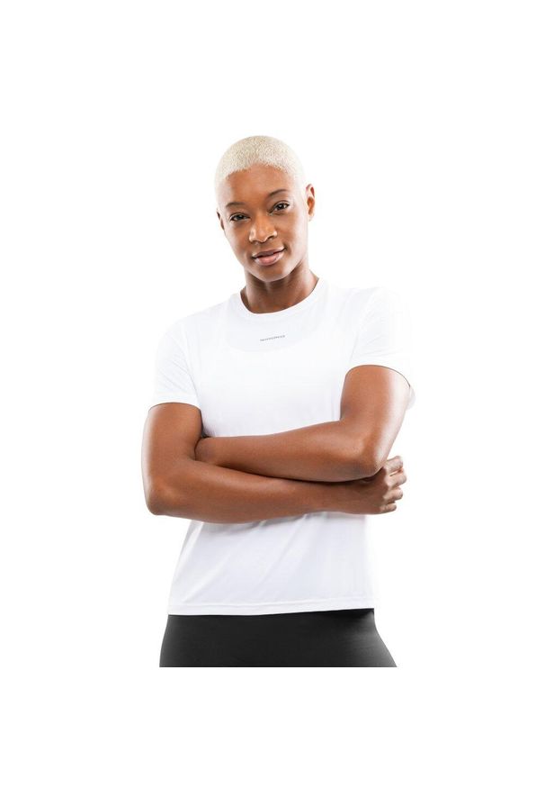 SIROKO - Damska koszulka do biegania z krótkim rękawem Fitness Siroko Singapore White. Kolor: biały. Materiał: materiał. Długość rękawa: krótki rękaw. Długość: krótkie. Sport: fitness