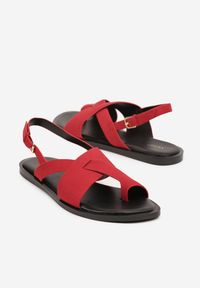 Born2be - Czerwone Sandały Vices w Stylu Japonek Melavella. Okazja: na co dzień. Zapięcie: sprzączka. Kolor: czerwony. Sezon: lato. Styl: casual #5