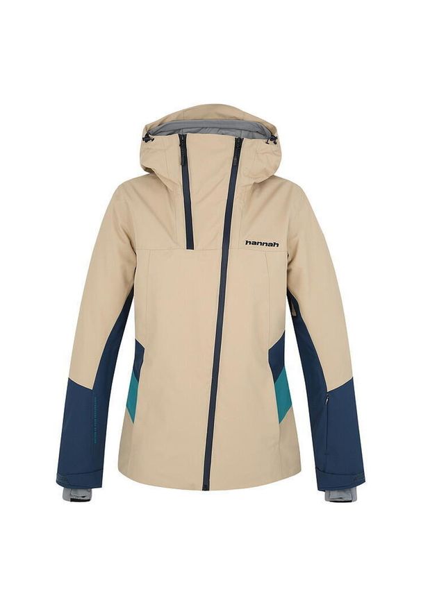 Kurtka narciarska damska Hannah Naomi 10000 mm. Kolor: niebieski, beżowy, wielokolorowy. Sport: narciarstwo