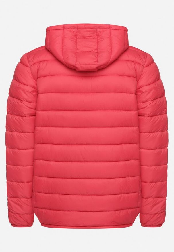 Born2be - Czerwona Kurtka Pikowana z Odpinanym Kapturem Atteisa. Okazja: na co dzień. Kolor: czerwony. Materiał: jeans. Sezon: zima, jesień. Styl: elegancki, casual