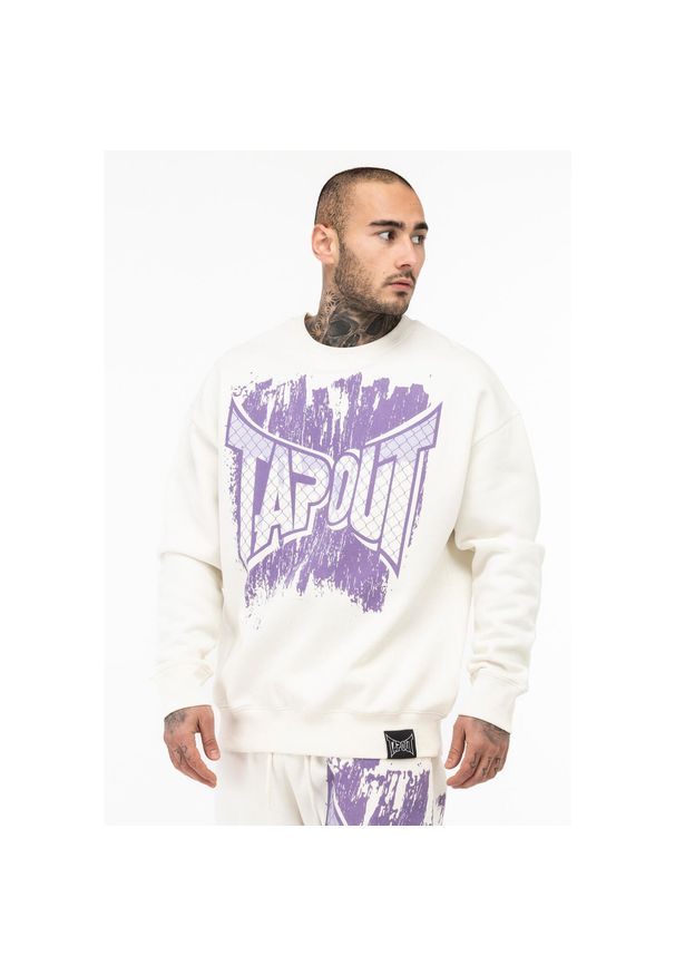 TAPOUT - Oversize'owy sweatshirt Tapout CF. Kolor: fioletowy, wielokolorowy, biały. Materiał: polar. Sport: joga i pilates
