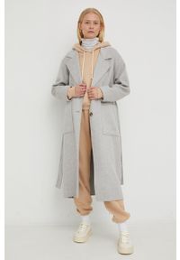 AMERICAN VINTAGE - American Vintage płaszcz wełniany kolor szary przejściowy oversize. Kolor: szary. Materiał: wełna. Styl: vintage #4