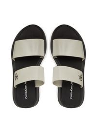 Calvin Klein Jeans Klapki Sandal Slide Double Strap YW0YW01694 Biały. Kolor: biały. Materiał: skóra #3