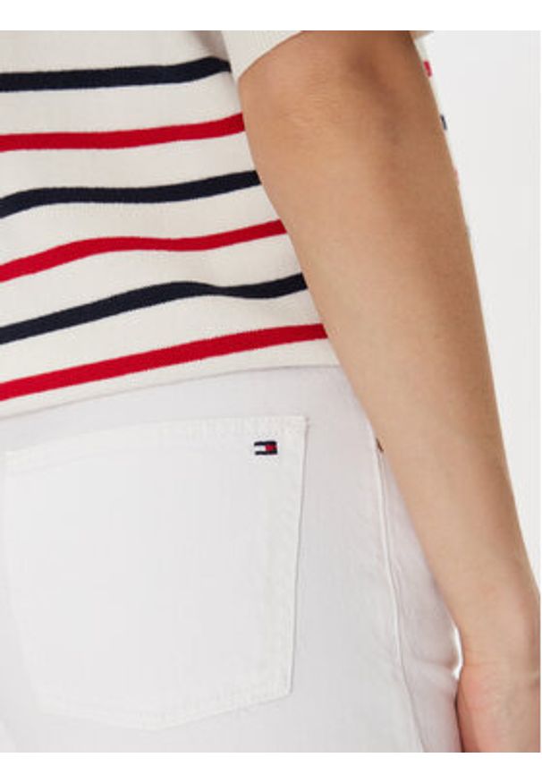TOMMY HILFIGER - Tommy Hilfiger Szorty jeansowe Dnm Straight Short Rw White WW0WW45924 Biały Regular Fit. Kolor: biały. Materiał: bawełna