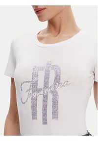 Fracomina T-Shirt FP25ST3002J449N5 Biały Slim Fit. Kolor: biały. Materiał: bawełna #4