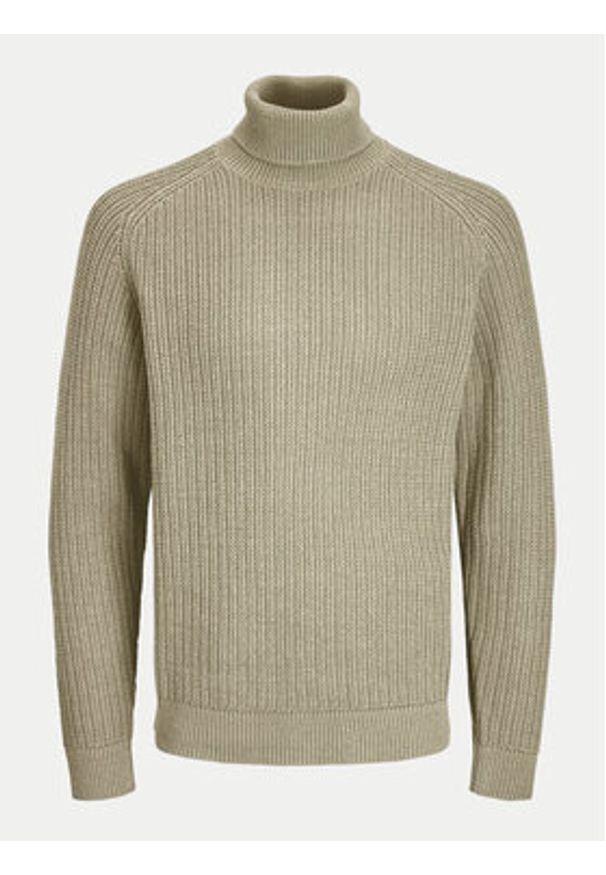 Jack & Jones - Jack&Jones Golf Cody 12262152 Beżowy Regular Fit. Typ kołnierza: golf. Kolor: beżowy. Materiał: bawełna