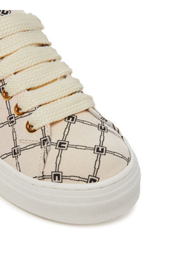 Elisabetta Franchi Sneakersy F4-A9E-0245 Beżowy. Kolor: beżowy. Materiał: materiał