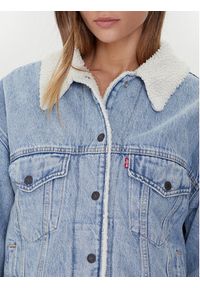 Levi's® Kurtka jeansowa Sherpa Trucker 90's A4435-0010 Niebieski Loose Fit. Kolor: niebieski. Materiał: bawełna