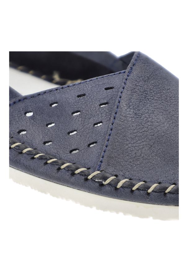 Granatowe Espadryle Lemar Wygodne Obuwie Damskie. Okazja: na co dzień. Kolor: niebieski. Materiał: materiał. Wzór: ażurowy. Sezon: lato. Styl: casual, wakacyjny, klasyczny