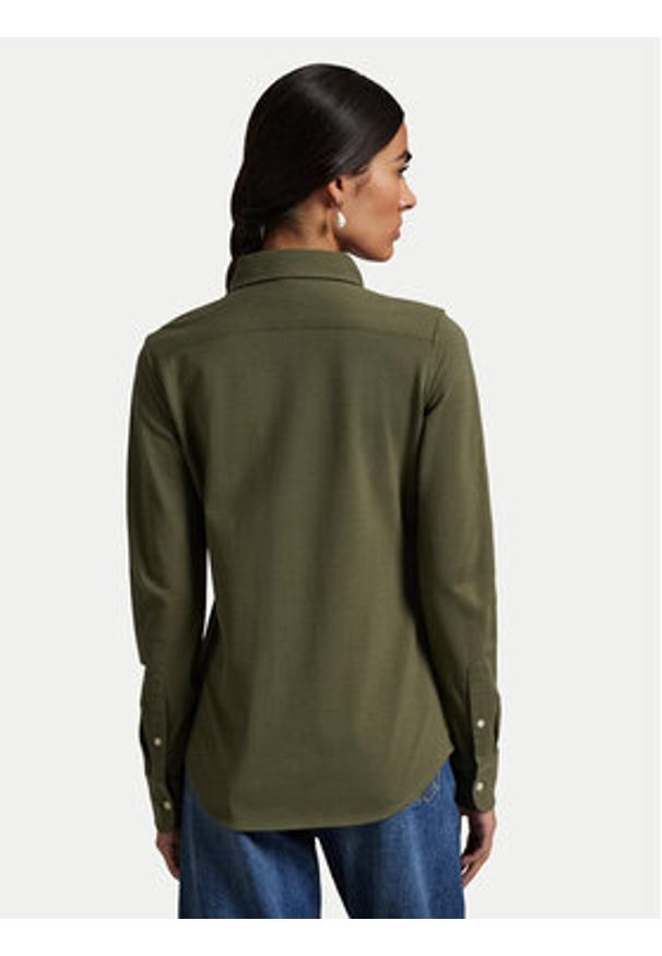 Polo Ralph Lauren Koszula 211924258014 Khaki Slim Fit. Typ kołnierza: polo. Kolor: brązowy. Materiał: bawełna