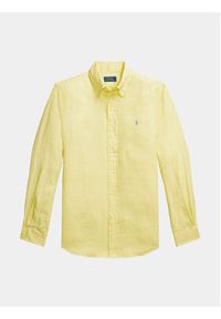 Polo Ralph Lauren Koszula 710968915011 Żółty Slim Fit. Typ kołnierza: polo. Kolor: żółty. Materiał: len #6