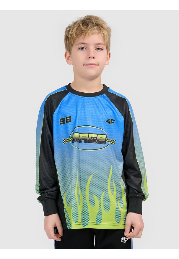 4f - 4F Longsleeve loose szybkoschnący chłopięcy - multikolor 134/140 (8-10 lat). Okazja: na co dzień. Kolor: wielokolorowy. Materiał: materiał. Długość rękawa: długi rękaw. Sezon: lato. Styl: casual