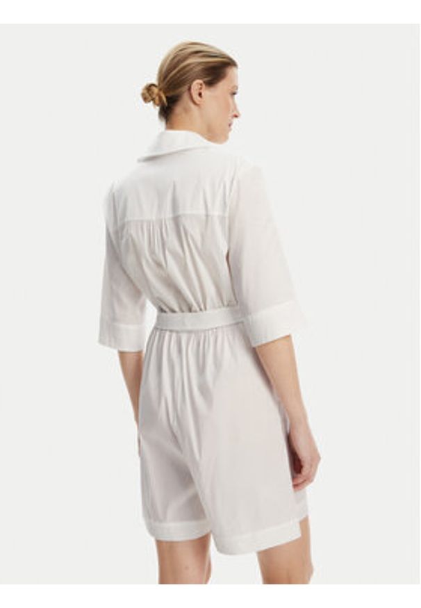 Max Mara Beachwear Kombinezon Canard 2516241019 Biały Regular Fit. Kolor: biały. Materiał: bawełna
