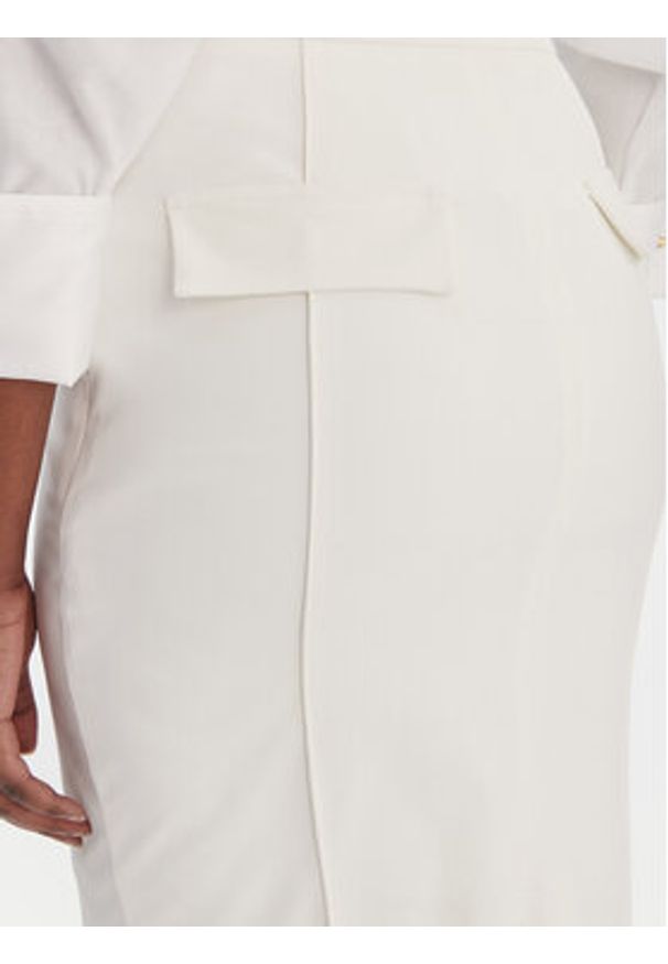 Elisabetta Franchi Spódnica ołówkowa GO-159-61E2-V360 Écru Regular Fit. Kolor: kremowy. Materiał: syntetyk