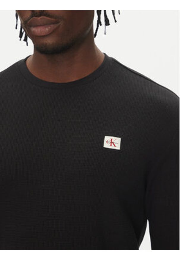 Calvin Klein Jeans Sweter LV040EM217 Czarny Regular Fit. Kolor: czarny. Materiał: bawełna, syntetyk