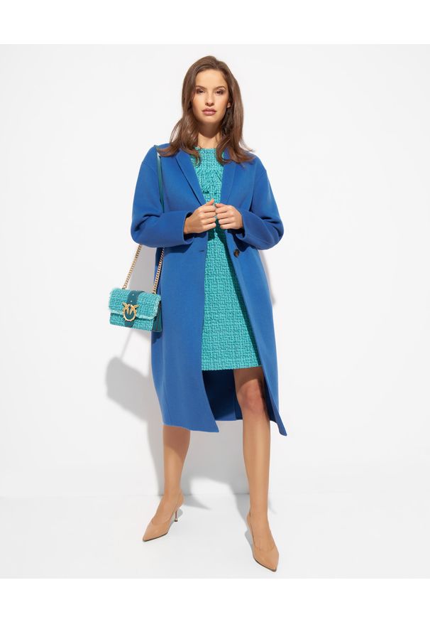 EMMA & GAIA - Niebieski wełniany płaszcz. Kolor: niebieski. Materiał: wełna. Styl: klasyczny