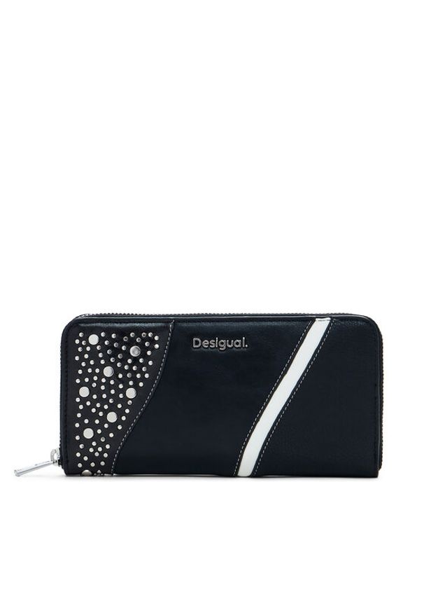 Desigual Duży Portfel Damski 25SAYP24 Czarny. Kolor: czarny. Materiał: skóra
