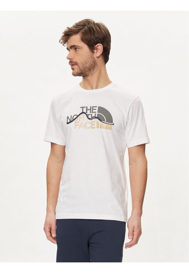 The North Face T-Shirt Mountain Line NF0A87NT Biały Regular Fit. Kolor: biały. Materiał: bawełna